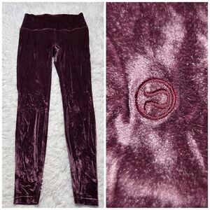 Lululemon Wunder Lounge Comfort Waist Purple Velvet Leggings Size 10